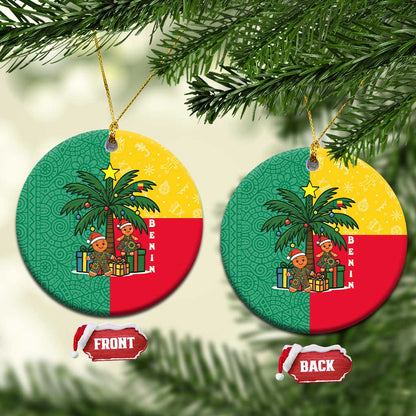 Benin Christmas Ceramic Ornament Palm Tree Dolls and Red Yellow Green Festive - African Pride