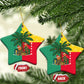Benin Christmas Ceramic Ornament Palm Tree Dolls and Red Yellow Green Festive - African Pride