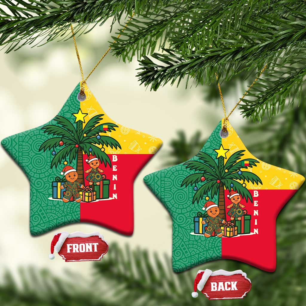Benin Christmas Ceramic Ornament Palm Tree Dolls and Red Yellow Green Festive - African Pride