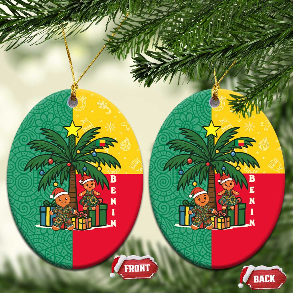 Benin Christmas Ceramic Ornament Palm Tree Dolls and Red Yellow Green Festive - African Pride