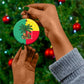 Benin Christmas Ceramic Ornament Palm Tree Dolls and Red Yellow Green Festive - African Pride