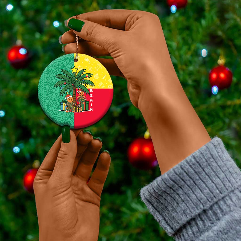 Benin Christmas Ceramic Ornament Palm Tree Dolls and Red Yellow Green Festive - African Pride