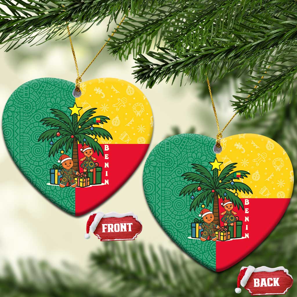 Benin Christmas Ceramic Ornament Palm Tree Dolls and Red Yellow Green Festive - African Pride