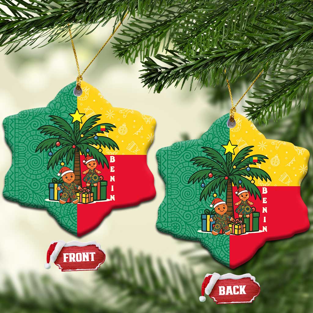 Benin Christmas Ceramic Ornament Palm Tree Dolls and Red Yellow Green Festive - African Pride