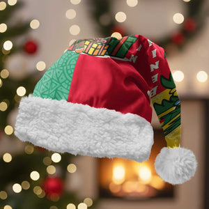 Benin Christmas Santa Hat Palm Tree Dolls and Red Yellow Green Festive - African Pride