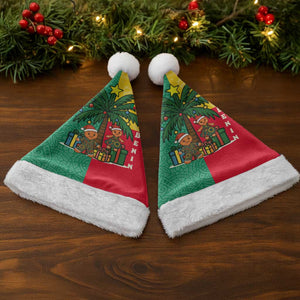 Benin Christmas Santa Hat Palm Tree Dolls and Red Yellow Green Festive - African Pride