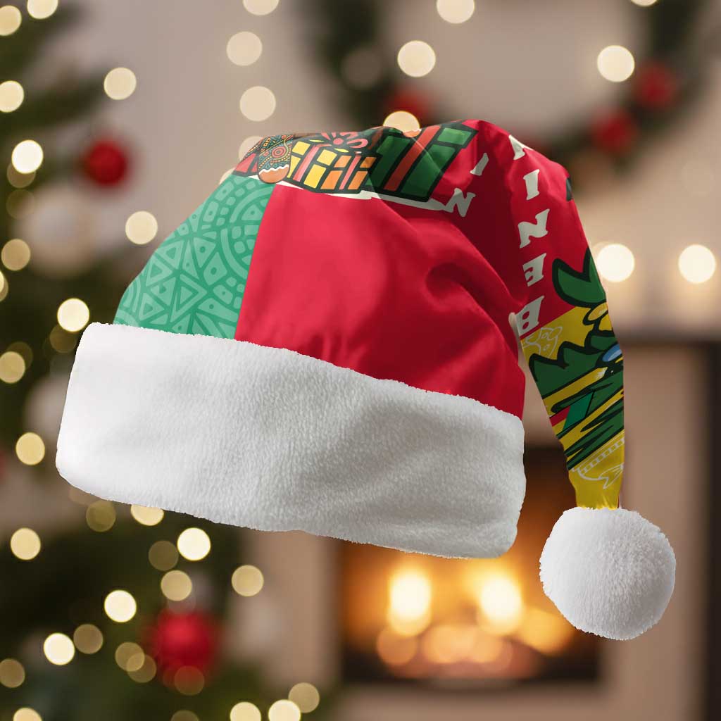 Benin Christmas Santa Hat Palm Tree Dolls and Red Yellow Green Festive - African Pride