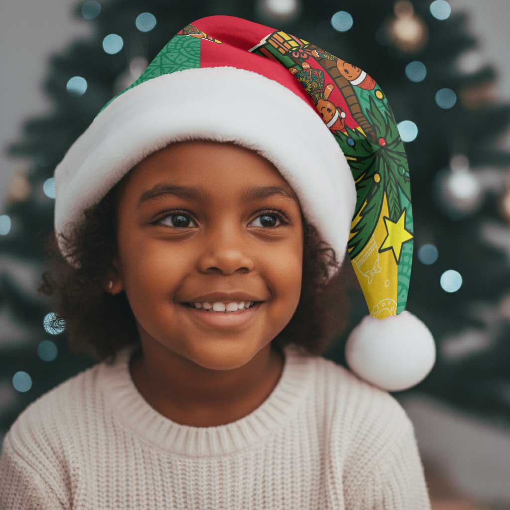 Benin Christmas Santa Hat Palm Tree Dolls and Red Yellow Green Festive - African Pride