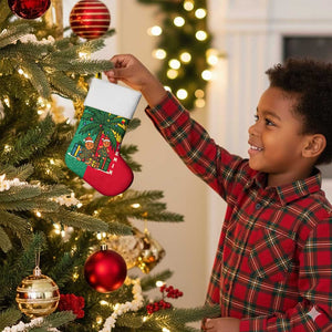 Benin Christmas Stocking Palm Tree Dolls and Red Yellow Green Festive - African Pride