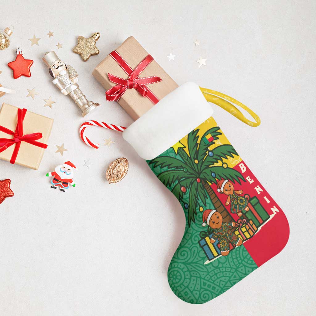 Benin Christmas Stocking Palm Tree Dolls and Red Yellow Green Festive - African Pride