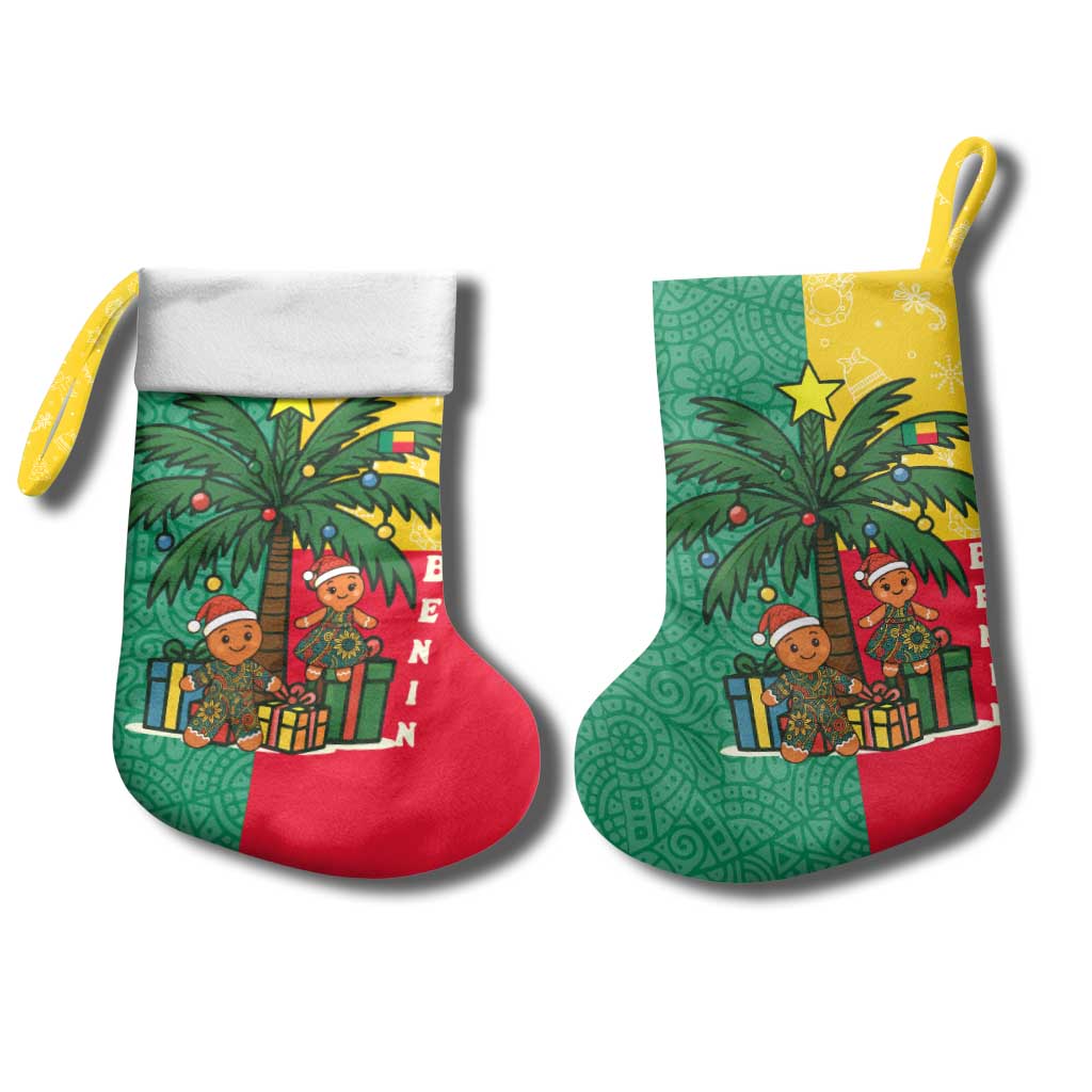 Benin Christmas Stocking Palm Tree Dolls and Red Yellow Green Festive - African Pride