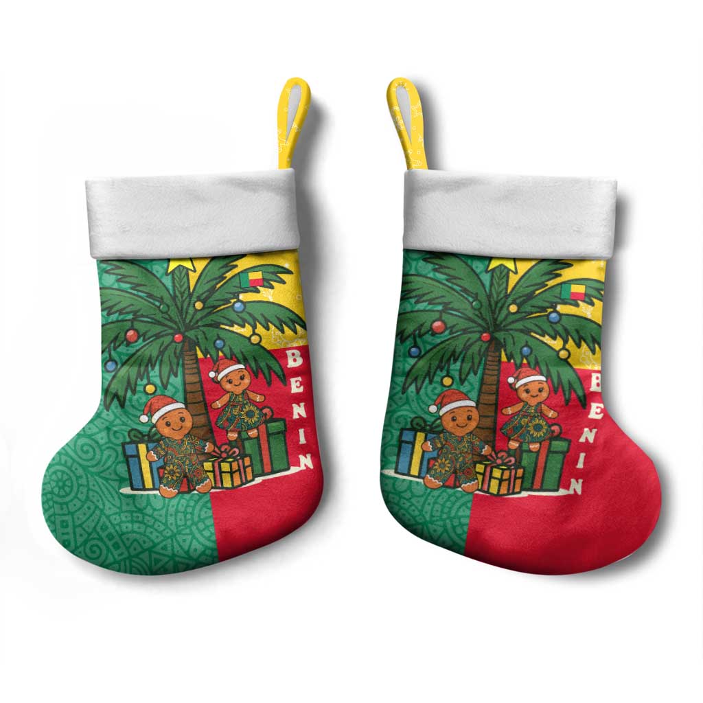 Benin Christmas Stocking Palm Tree Dolls and Red Yellow Green Festive - African Pride