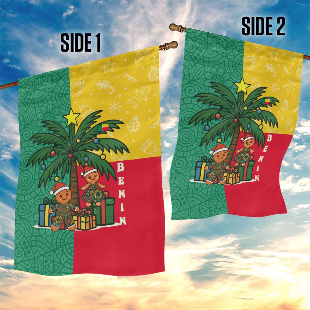 Benin Christmas Garden Flag Palm Tree Dolls and Red Yellow Green Festive - African Pride
