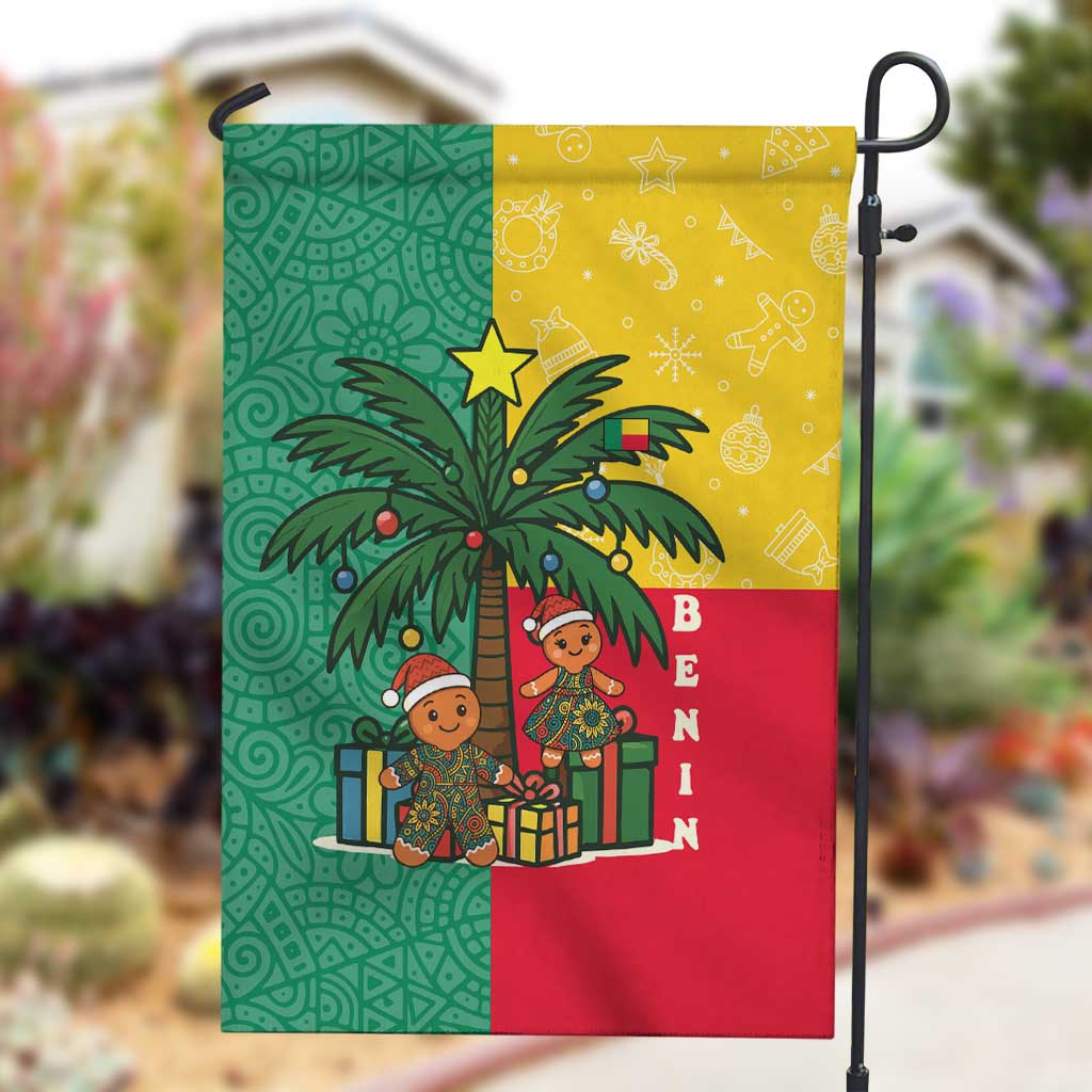 Benin Christmas Garden Flag Palm Tree Dolls and Red Yellow Green Festive - African Pride