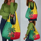 Benin Christmas Grocery Bag Palm Tree Dolls and Red Yellow Green Festive - African Pride
