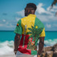 Benin Christmas Hawaiian Shirt Palm Tree Dolls and Red Yellow Green Festive - African Pride