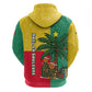 Benin Christmas Hoodie Palm Tree Dolls and Red Yellow Green Festive - African Pride
