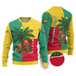 Benin Christmas Ugly Christmas Sweater Palm Tree Dolls and Red Yellow Green Festive - African Pride