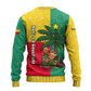 Benin Christmas Ugly Christmas Sweater Palm Tree Dolls and Red Yellow Green Festive - African Pride