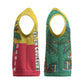 Benin Christmas Knitted V-Neck Vest Palm Tree Dolls and Red Yellow Green Festive - African Pride