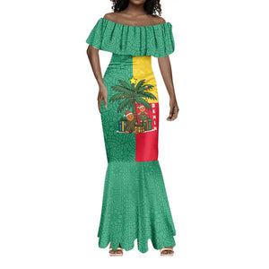 Benin Christmas Mermaid Dress Palm Tree Dolls and Red Yellow Green Festive - African Pride