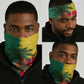 Benin Christmas Neck Gaiter Palm Tree Dolls and Red Yellow Green Festive - African Pride