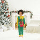 Benin Christmas Pajama Set Palm Tree Dolls and Red Yellow Green Festive - African Pride