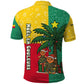 Benin Christmas Polo Shirt Palm Tree Dolls and Red Yellow Green Festive - African Pride