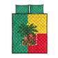 Benin Christmas Quilt Bed Set Palm Tree Dolls and Red Yellow Green Festive - African Pride