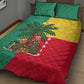 Benin Christmas Quilt Bed Set Palm Tree Dolls and Red Yellow Green Festive - African Pride