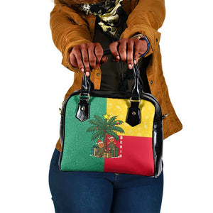 Benin Christmas Shoulder Handbag Palm Tree Dolls and Red Yellow Green Festive - African Pride
