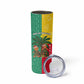 Benin Christmas Skinny Tumbler Palm Tree Dolls and Red Yellow Green Festive - African Pride