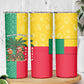 Benin Christmas Skinny Tumbler Palm Tree Dolls and Red Yellow Green Festive - African Pride