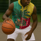 Benin Christmas Sleeveless Zip Hoodie Palm Tree Dolls and Red Yellow Green Festive - African Pride