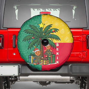 Benin Christmas Spare Tire Cover Palm Tree Dolls and Red Yellow Green Festive - African Pride