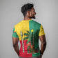 Benin Christmas T shirt Palm Tree Dolls and Red Yellow Green Festive - African Pride