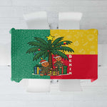 Benin Christmas Tablecloth Palm Tree Dolls and Red Yellow Green Festive - African Pride