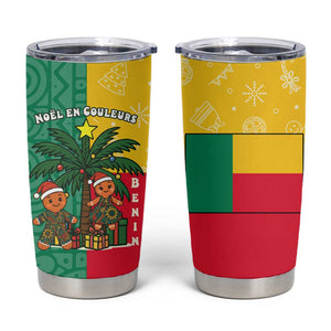 Benin Christmas Tumbler Cup Palm Tree Dolls and Red Yellow Green Festive - African Pride