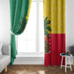 Benin Christmas Window Curtain Palm Tree Dolls and Red Yellow Green Festive - African Pride