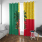 Benin Christmas Window Curtain Palm Tree Dolls and Red Yellow Green Festive - African Pride