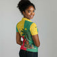 Benin Christmas Women Polo Shirt Palm Tree Dolls and Red Yellow Green Festive - African Pride