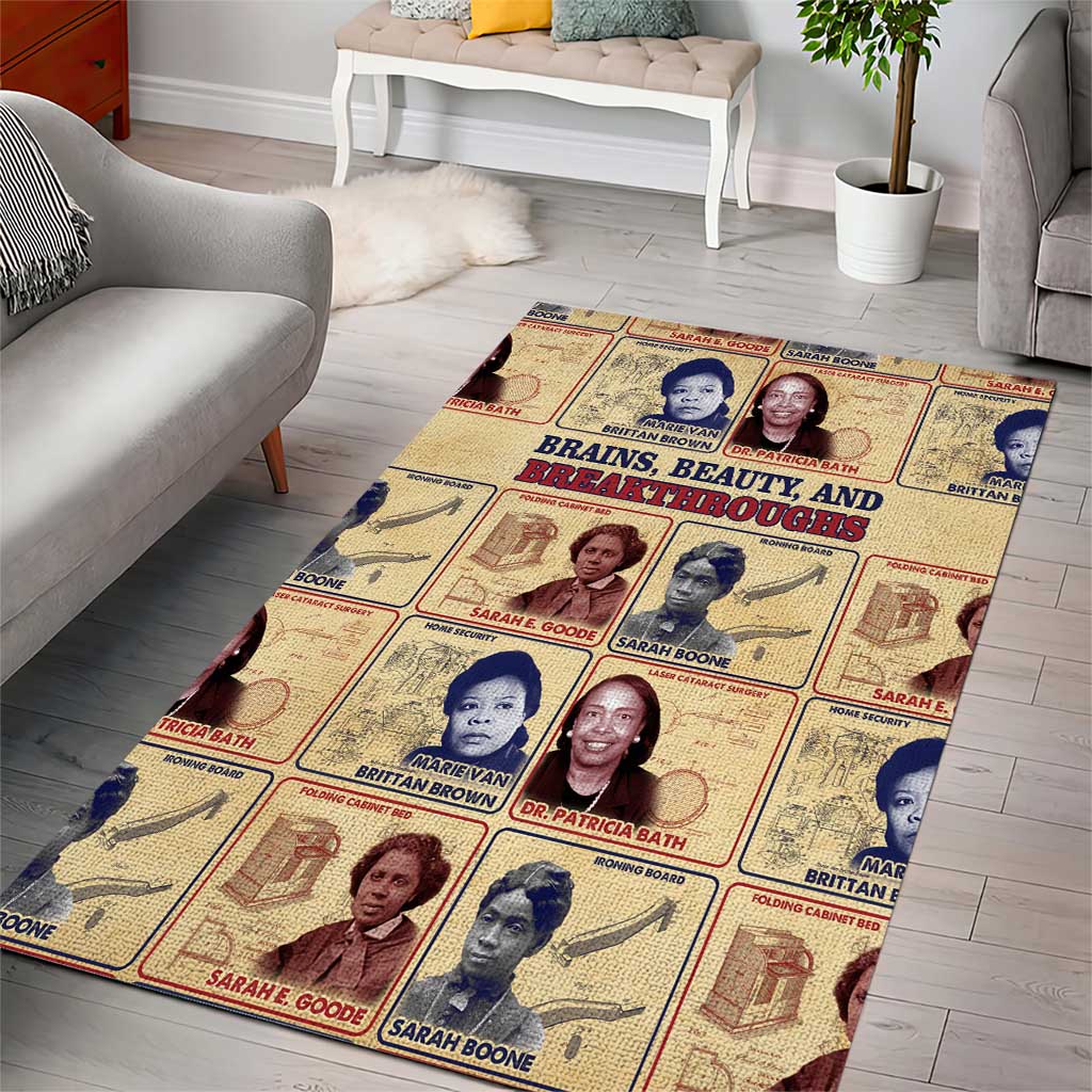Brains Beauty And Breakthroughs Area Rug Trailblazing Black Women Inventors and Innovators - African Pride