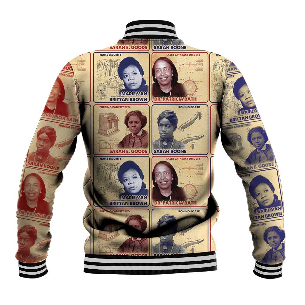 Brains Beauty And Breakthroughs Baseball Jacket Trailblazing Black Women Inventors and Innovators - African Pride