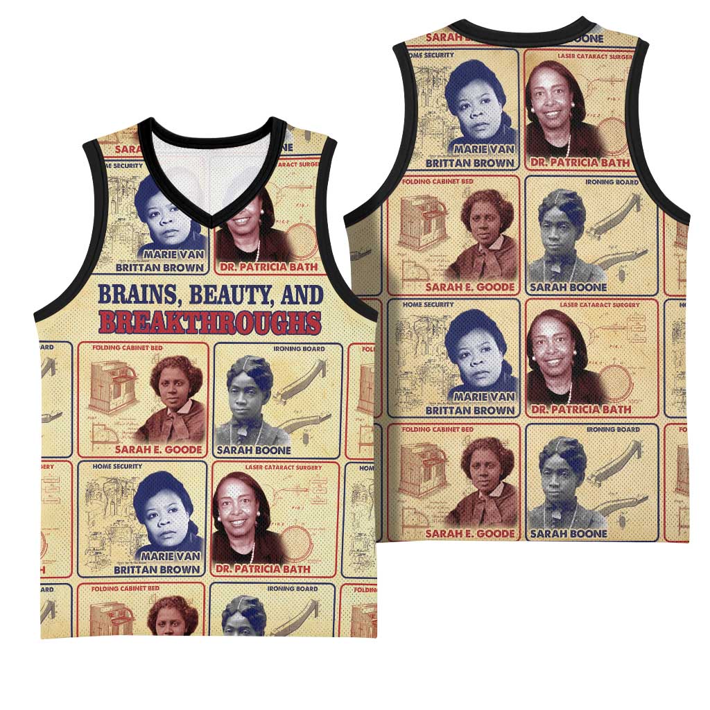 Brains Beauty And Breakthroughs Basketball Jersey Trailblazing Black Women Inventors and Innovators - African Pride