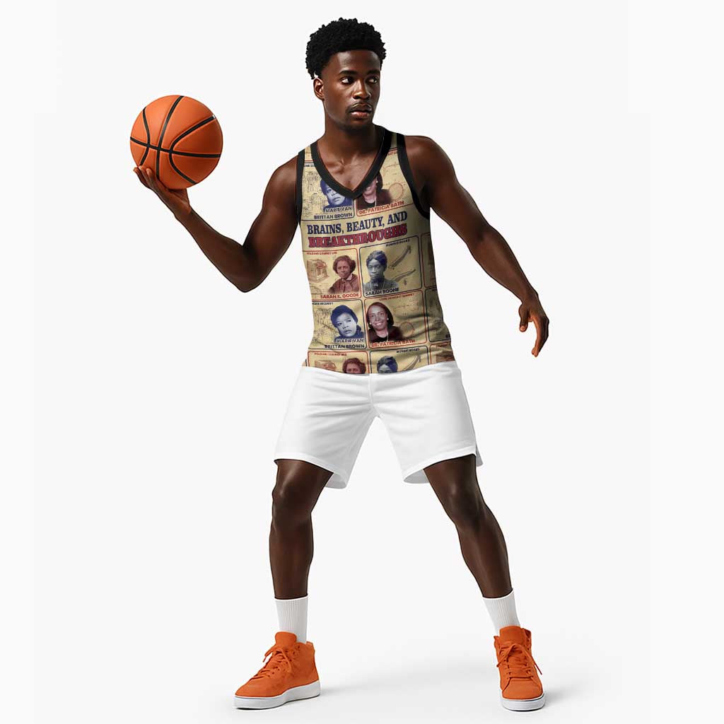 Brains Beauty And Breakthroughs Basketball Jersey Trailblazing Black Women Inventors and Innovators - African Pride