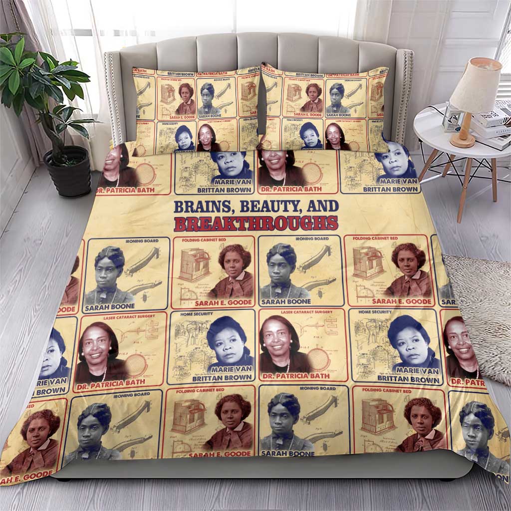 Brains Beauty And Breakthroughs Bedding Set Trailblazing Black Women Inventors and Innovators - African Pride