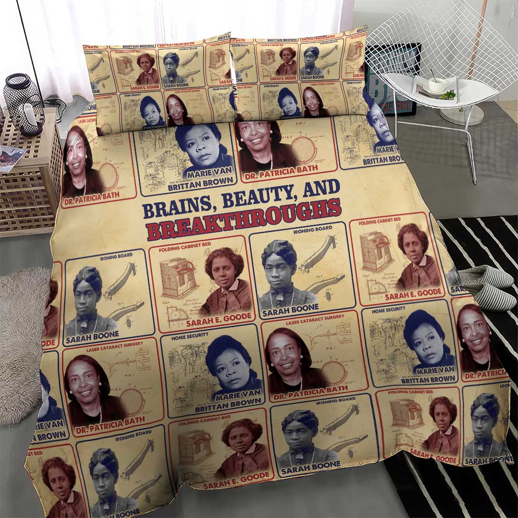 Brains Beauty And Breakthroughs Bedding Set Trailblazing Black Women Inventors and Innovators - African Pride