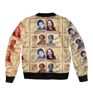 Brains Beauty And Breakthroughs Bomber Jacket Trailblazing Black Women Inventors and Innovators - African Pride