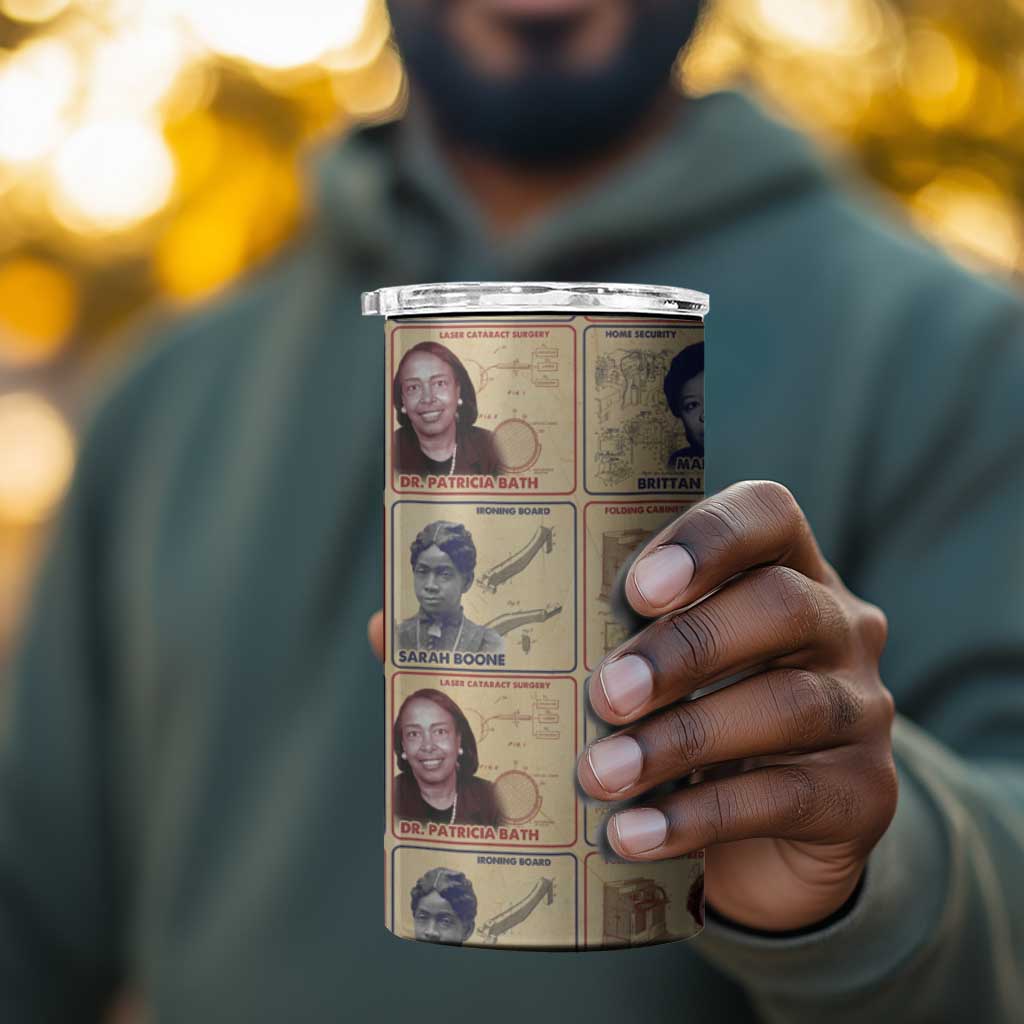 Brains Beauty And Breakthroughs 4 in 1 Can Cooler Tumbler Trailblazing Black Women Inventors and Innovators - African Pride