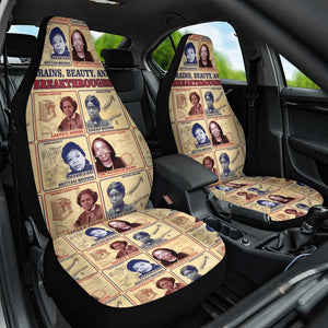 Brains Beauty And Breakthroughs Car Seat Cover Trailblazing Black Women Inventors and Innovators - African Pride